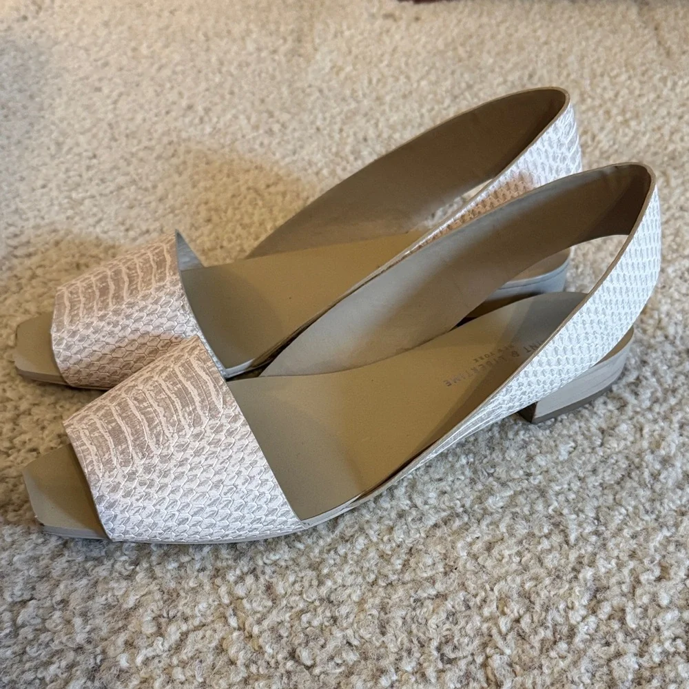 Elegant Cream Slingback Sandals - Picture 4 of 6